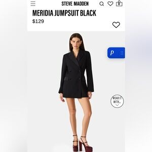 NWT Steve Madden Meridia Black Double-Breasted Jumpsuit
